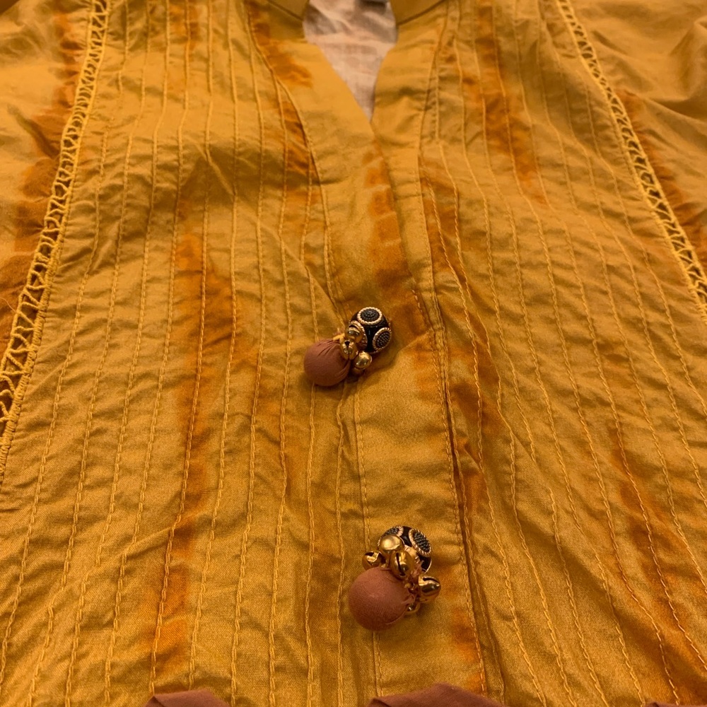 Pakistani yellow lawn kurta
